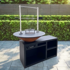 Customized Brazier Corten Fire Bowl Wood Burning Corten Steel Brasero ROUND BBQ Grill