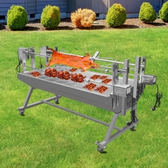 Outdoor stainless steel four motor charcoal Roasted whole lamb large barbecue oven