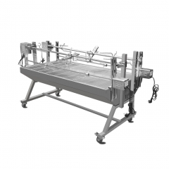 Outdoor stainless steel four motor charcoal Roasted whole lamb large barbecue oven