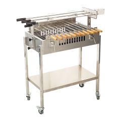 Cypriot Foukou Automatic Electric Motor Turning BBQ Charcoal Chicken Grill Machine