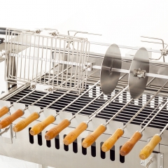 Cypriot Foukou Automatic Electric Motor Turning BBQ Charcoal Chicken Grill Machine