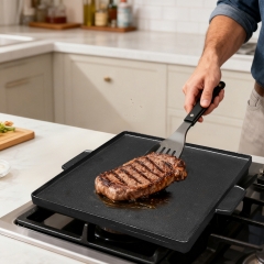 Square barbecue steak cast iron pan, purchase barbecue accessories