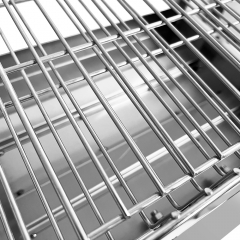 Outdoor Garden Camping Barbecue Stainless Steel Charcoal Box Lift Manual Flip 180 ° Barbecue Rack