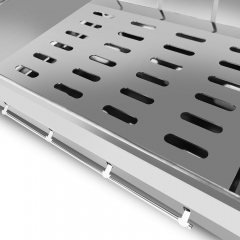 Outdoor camping portable lightweight stainless steel folding with wings flip barbecue grill