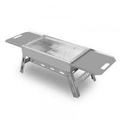 Portable outdoor camping stainless steel folding barbecue and vegetable small barbecue grill