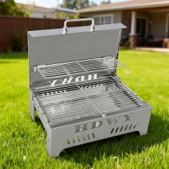 Stainless steel portable outdoor camping foldable barbecue grill