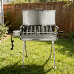 Stainless Steel Spit Rotisserie Twin Vertical Double Spit BBQ Grill