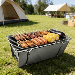 Outdoor camping portable, foldable, easy to clean charcoal grill
