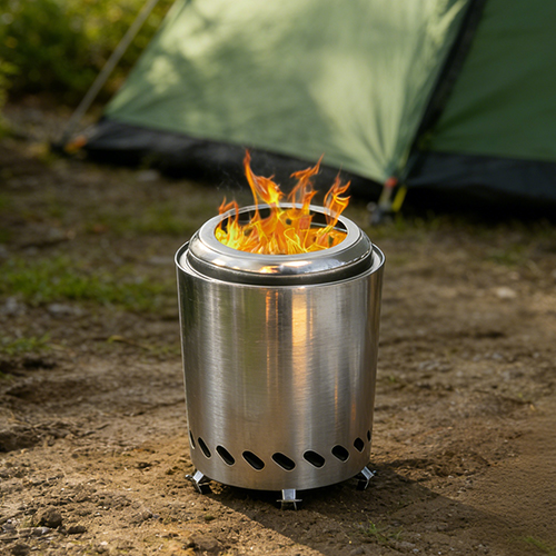 Outdoor camping portable multifunctional stainless steel charcoal heating cooking two in one oven